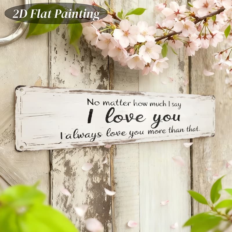 TEMU 2d Flat, 4x16in "i " Metal Wall Sign - Vintage English Love Plaque Suitable For, Couples Gift, Wedding & Anniversary Decoration, Romantic Hanging For,, Or Room, 2d Flat