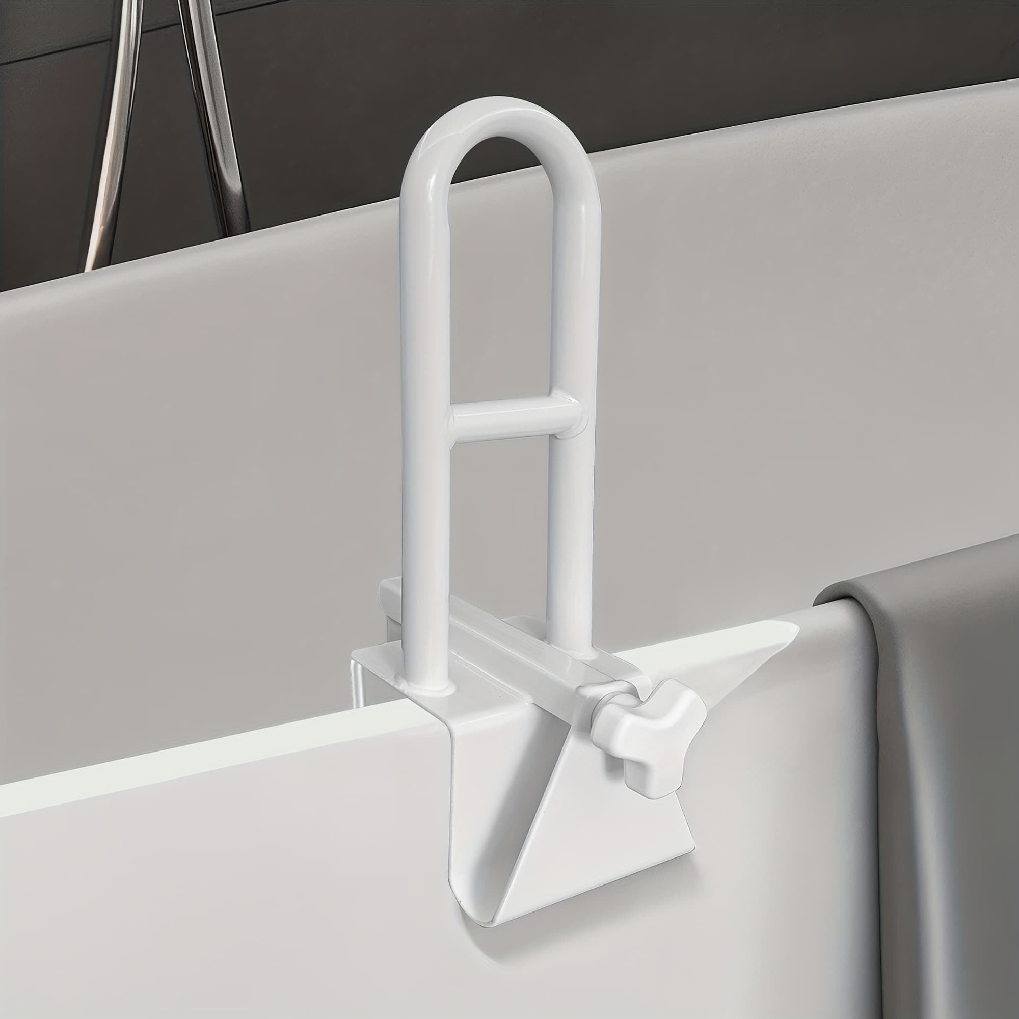 TEMU Adjustable Bathtub Safety Rail, Heavy-duty Bathtub Grab Bar, Non-slip Grip Bathtub Handle Grab Bars For Bathroom, Safety Handle Rail For Seniors And Elderly, White