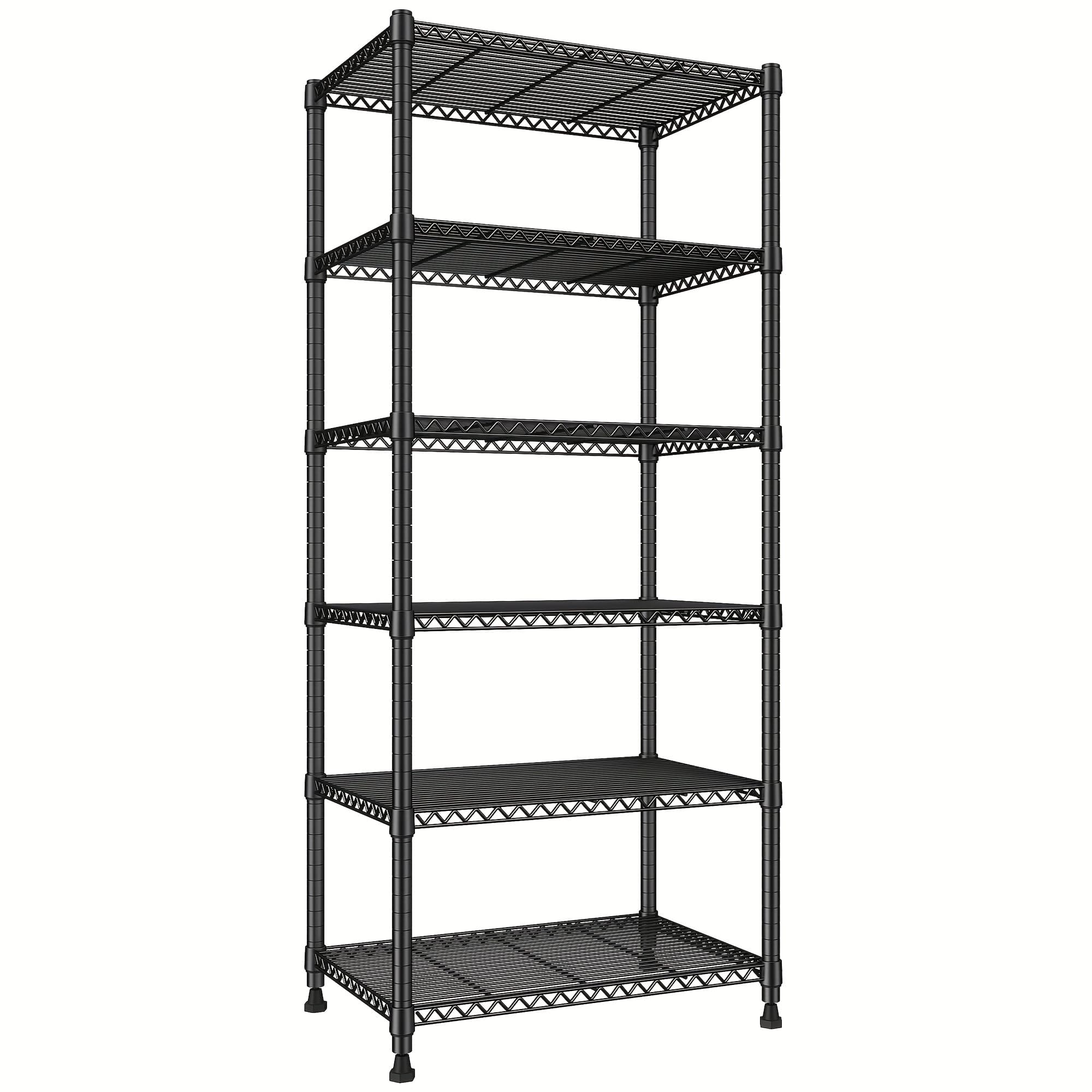 TEMU Reibii 6-tier Heavy Duty Metal Shelving Unit, 24'w X 18'd X 72'h, 1000 Lbs Weight Capacity, Adjustable Heavy Duty Metal Shelves For Storage Shelves For Garage, Kitchen, Living Room, Bathroom,