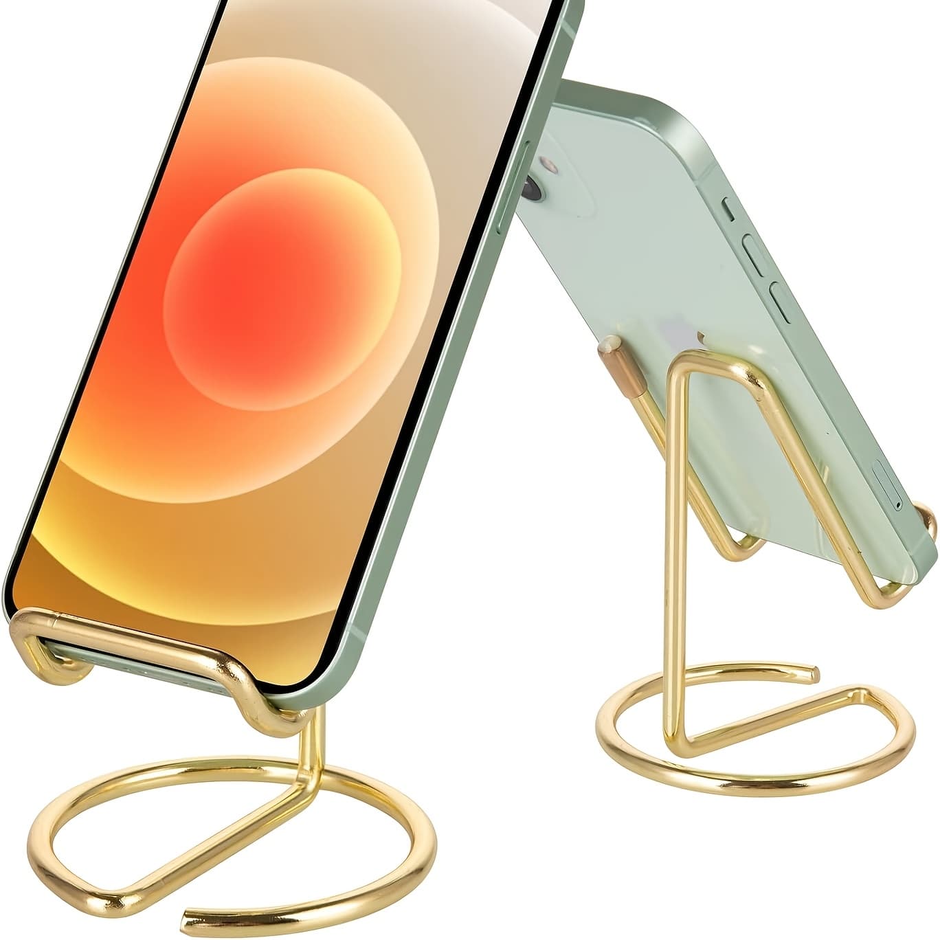 TEMU Cell Phone Stand For Desk, Cute Metal Silvery Cell Phone Stand Holder Desk Accessories, Compatible With All Mobile Phones, Iphone, Ipad thumbnail 2