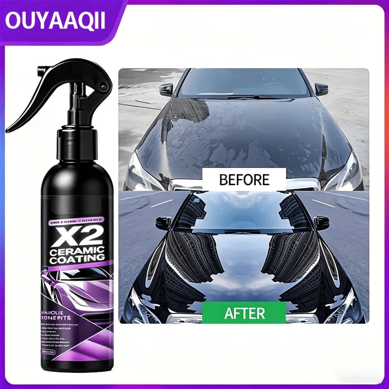 TEMU Ouyaaqii Quick-dry Ceramic Coating Spray - Hydrophobic Car Paint Restorer And Sealant, Long-lasting Gloss, Easy , Ideal For Car Wash And Paint Repair
