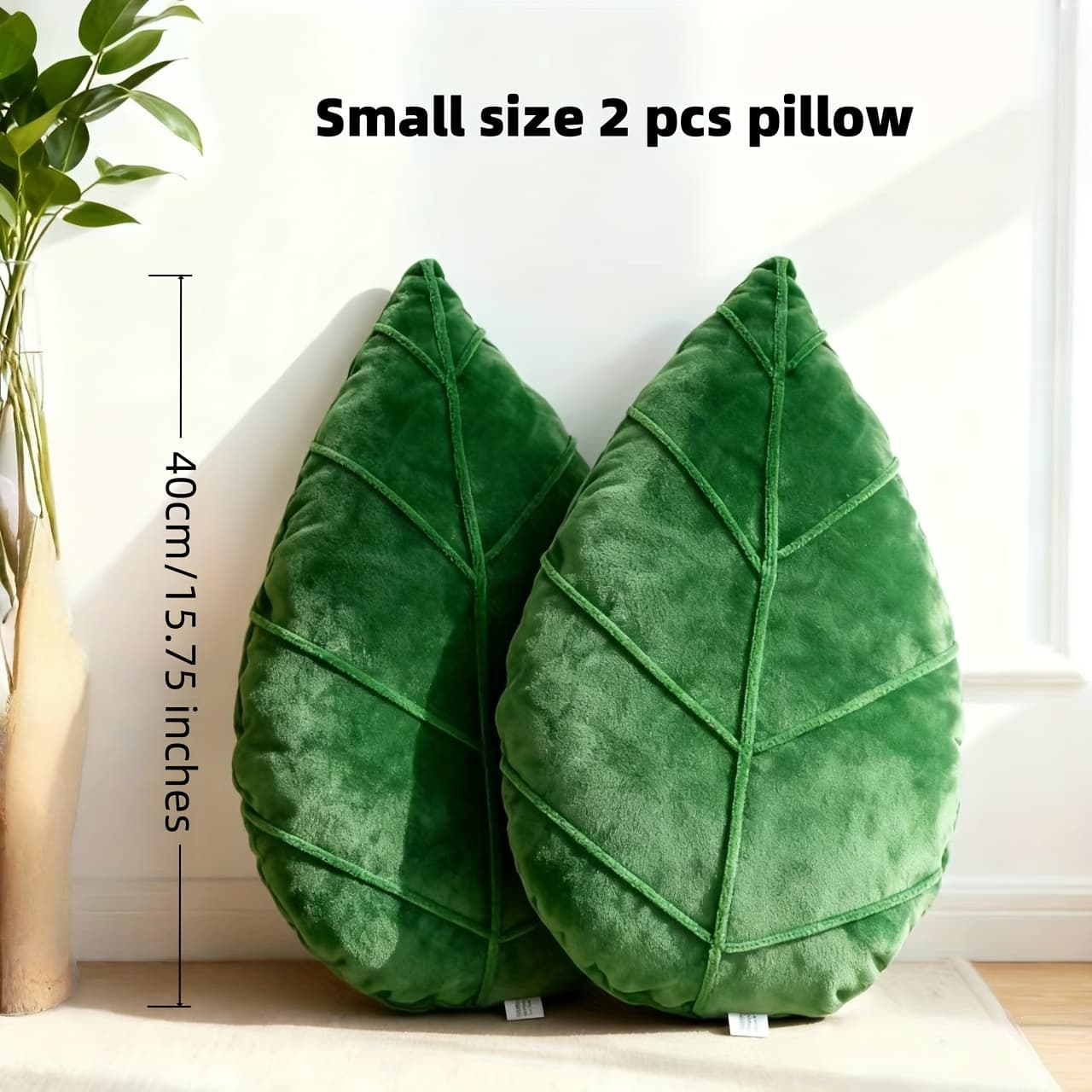 TEMU Leaf-shaped Cushion Suitable For - Retro Botanical Decor Leaf Pillow With -seamed Edges, Dry Only, Leaf Pillow For Sofa Bed Chair, Decorative Accent Piece 40x26cm