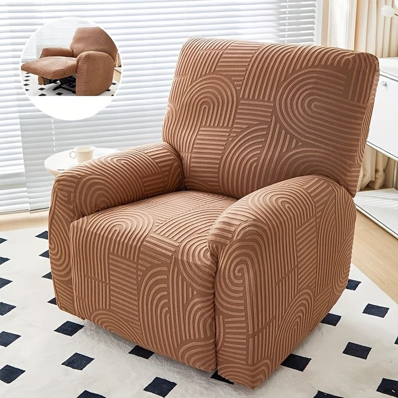 TEMU Elastic Jacquard Recliner Sofa Cover, Single Seat Relaxing Reclining Chair Covers, Relax Armchair Cover Furniture Protector For Living Room Bedroom Office Decor
