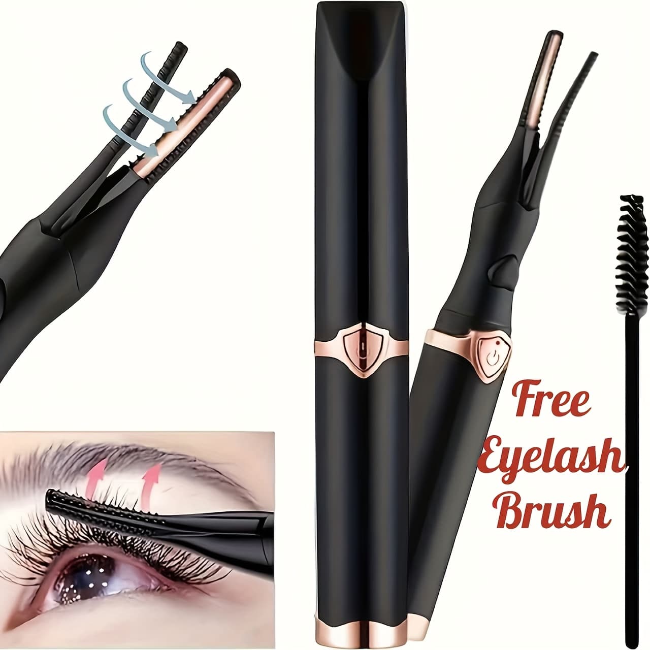 TEMU Electric Eyelash Curler For , 2025 New Heated Eyelash Curler, Electric Eyelash Curler, Mini Usb Rechargeable Eyelash Tool, Fast In 8s & 3 Heat ()