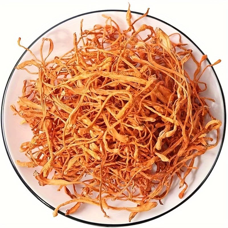 TEMU Sifangda, Cordyceps Flower, Dried Cordyceps Militaris Mushroom, Chong Cao Hua, Pore Head Cordyceps Militaris, Golden Pupea Cordyceps 100g (3.53oz) / 500g (1.1 Pounds)