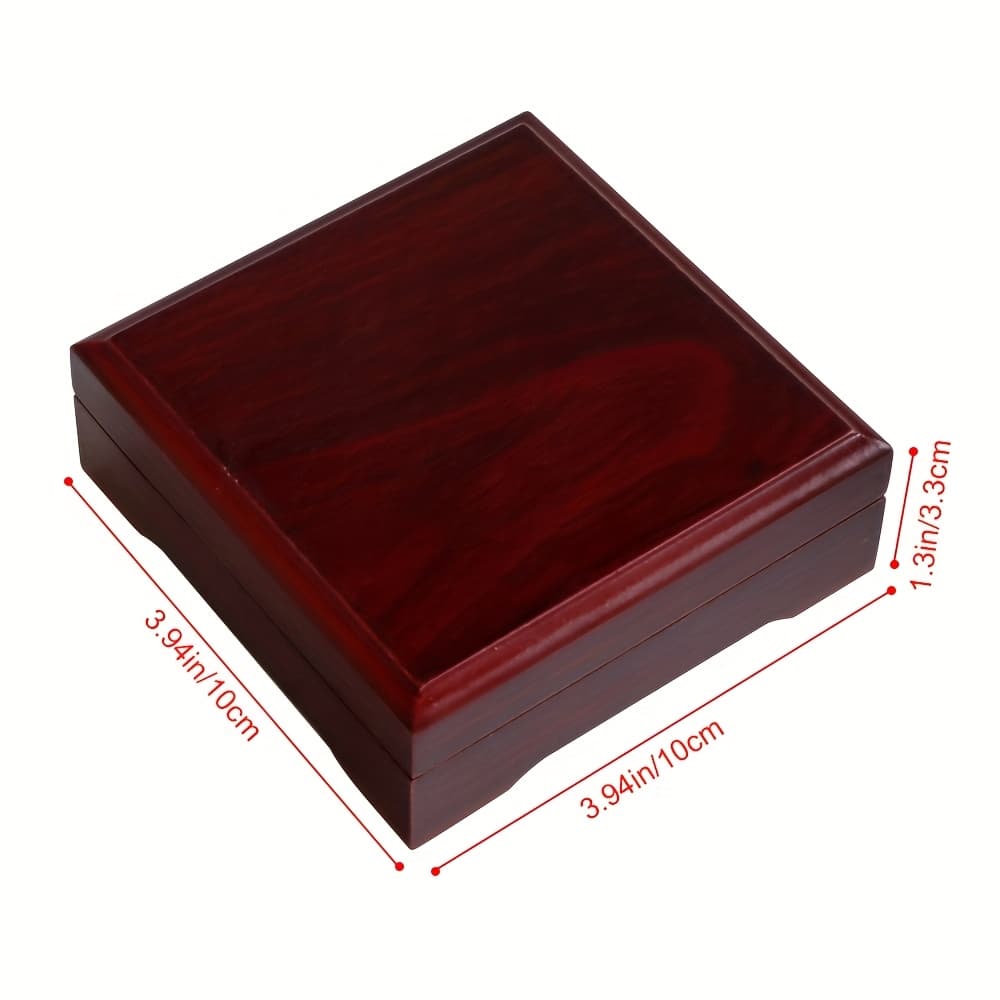 TEMU Single Commemorative Coin Display Box - Wood Collector' Gift Case With Sturdy , Elegant For Birthdays & Holidays (3.94"x3.94"x1.38") - Suitable For Collectors & Gifts