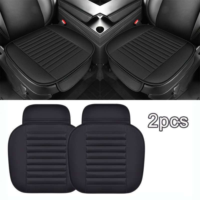 TEMU Set Of 2 High-quality Faux Leather Car Seat Covers In Colors, Versatile Seat Protection Pads Featuring A Storage Bag Underneath, Durable And Non-slip For Use, With A Reinforced Anti-slip Design