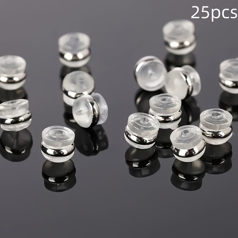 TEMU 25pcs Earring Pin Backs, Silicone Earring Backs For Studs/ Ears, Locking Secure Earring Backs For Heavy Earrings No-irritate Hypoallergenic Earring Backs Replacement