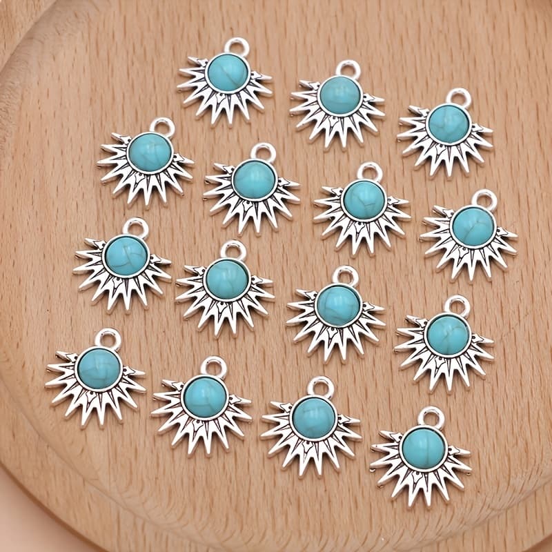 TEMU 15pcs Bohemian Fan-shaped Sun Charms Pendants For Jewelry Making Necklace Bracelet Earrings Key Chain Accessroies