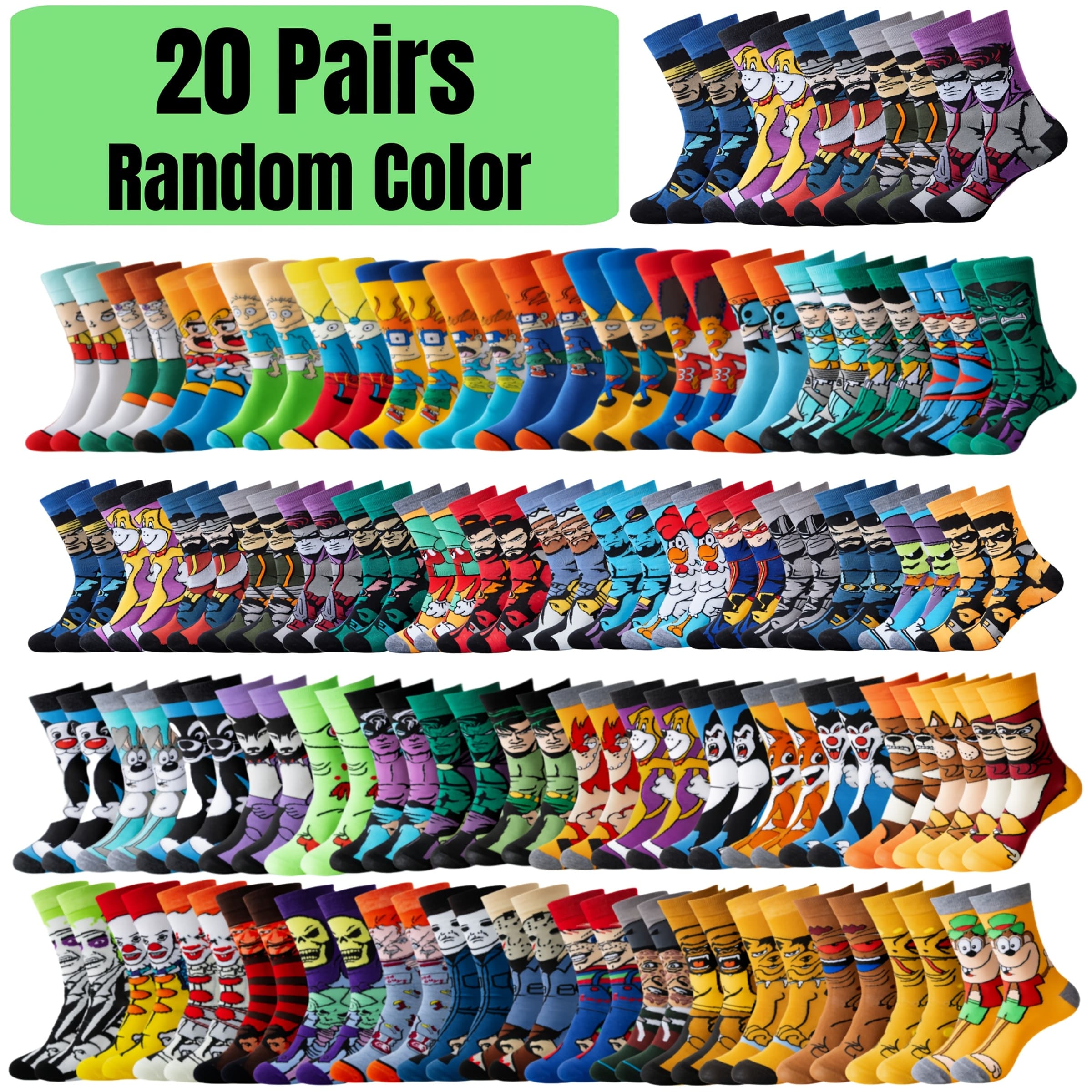 TEMU Random 10/20 Double-knit Socks, , Fun, Casual, Unisex, Socks, Breathable, Comfortable, Style Short Socks, Suitable For Men's Outdoor Wear, Suitable For All , Unisex Mid-calf Socks