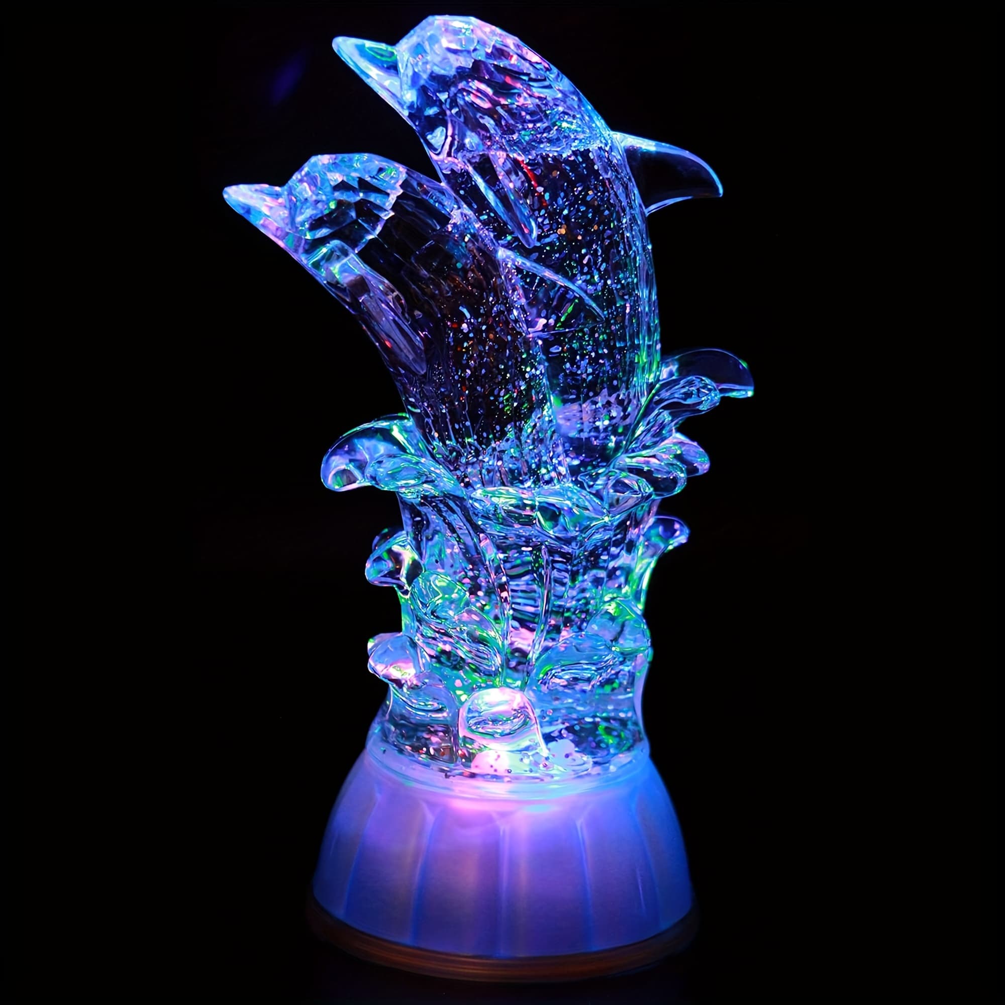 TEMU Pair Of Dolphin, Led Lighted Sparkling Changing Home Decorative Bedroom Décor Birthday Gift