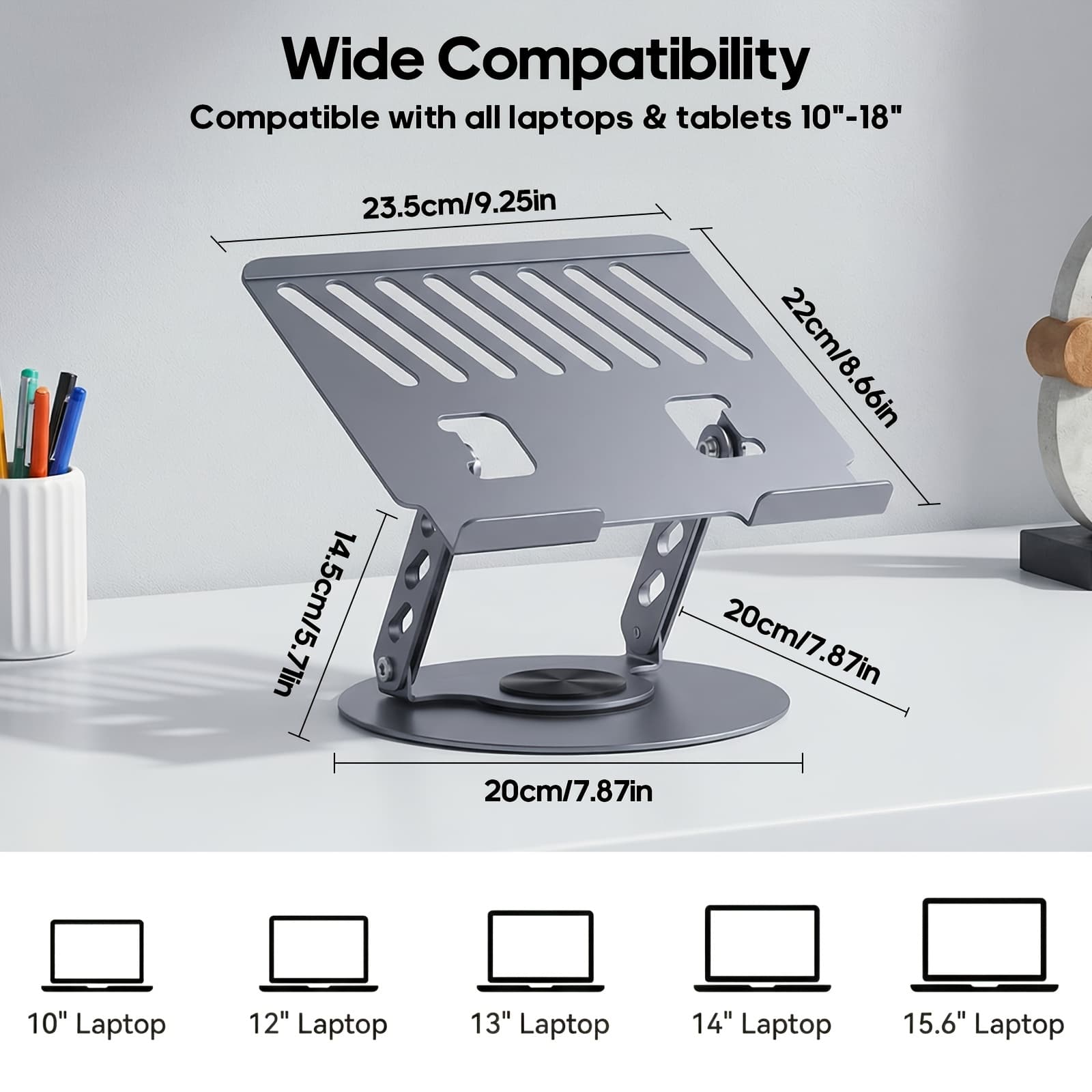 TEMU Laptop Stand, 2-in-1 Computer Phone Stand, Adjustable, Computer Stand - Ergonomic, Suitable For Office And Home Use, Folding Design, Heat Dissipation, Suitable For 10-16-inch Laptops.