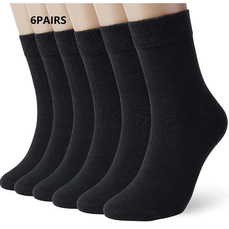 TEMU 6 Pairs/fgz Women's Thin Socks, Soft Boot Socks Ankle-high Round Socks
