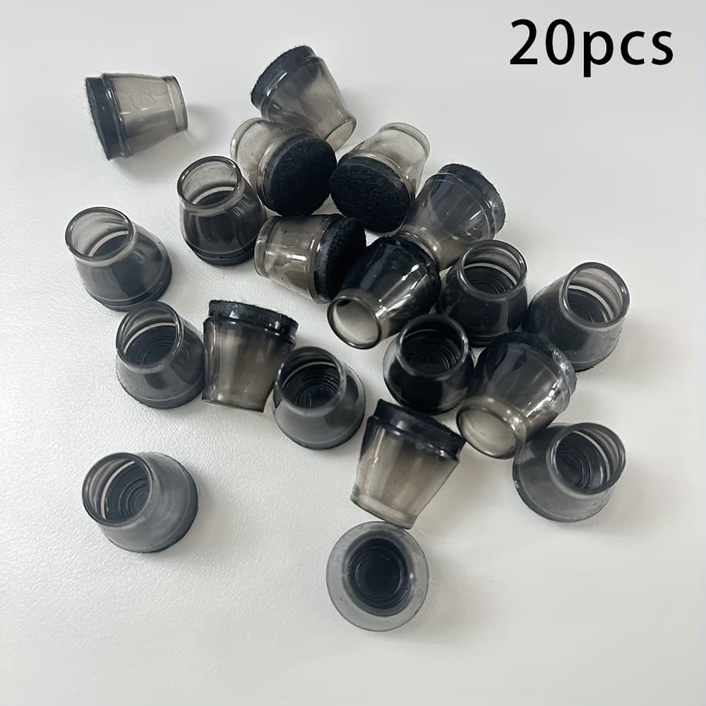 TEMU 20pcs Chair Foot Protector With Felt Pad - Anti Slip, Quiet Chair And Table Furniture Foot , Scratch Resistant And Noise Reducing,