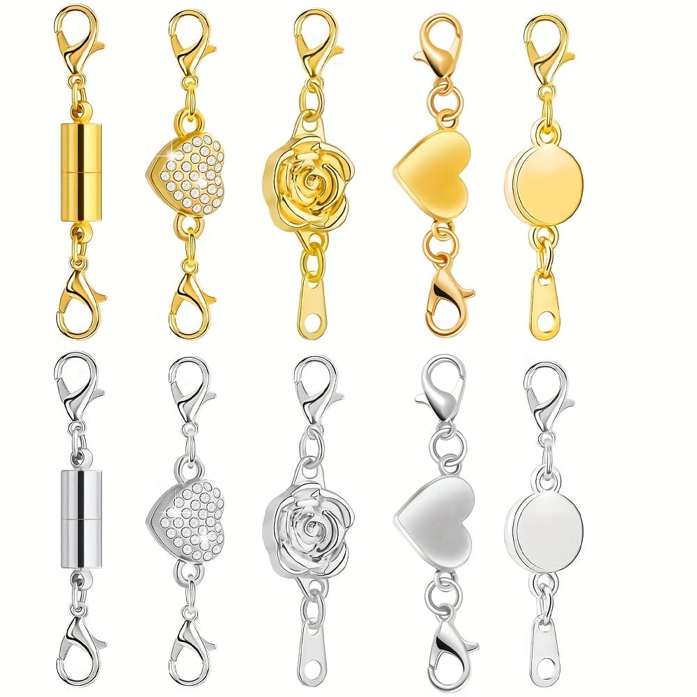 TEMU Magnetic Clasps For Necklaces, Jewelry Magnets, Necklace Extenders For Jewelry Connections, User-friendly And For All Types Of Necklaces And Bracelets.