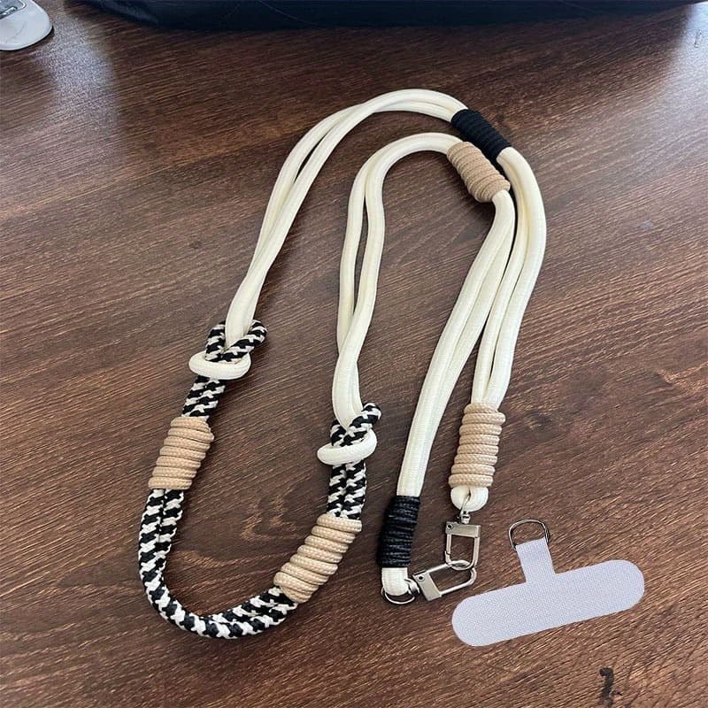 TEMU 1pc Two- Phone Universal Hand-woven Mobile Phone Lanyard Long Crossbody Strap Sturdy And Durable Anti-lost Long Rope Shoulder Strap Fashion Lanyard