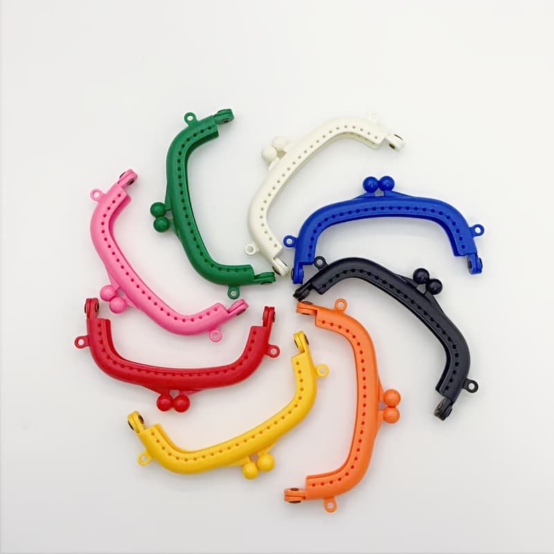 TEMU 8pcs Lock Bag Buckles - Closed Snap , Macaron Print Polyester Handbag Frame Parts For Diy Tote And Wallet Making, Diy Wallet Making
