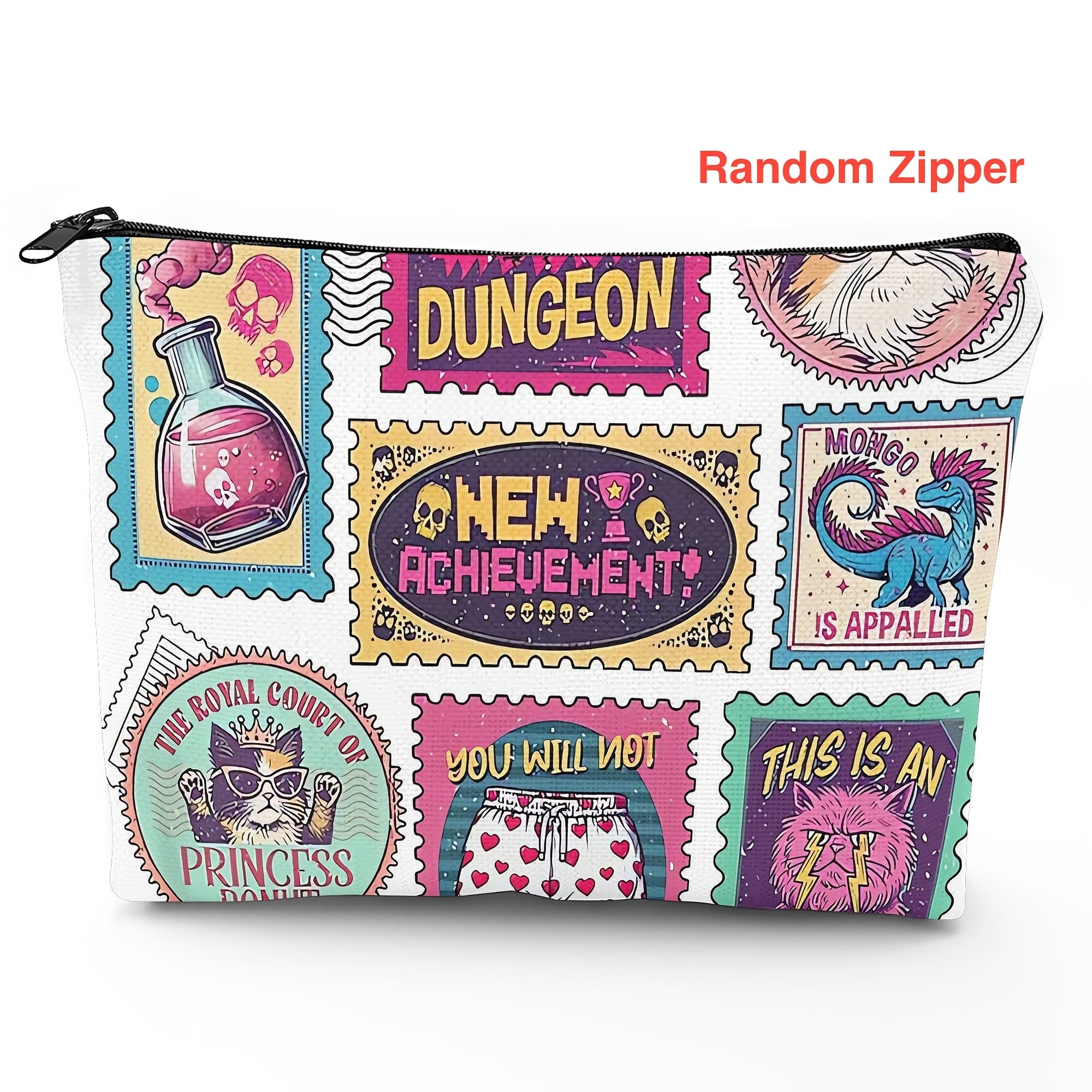 TEMU Crawler Book Stamps Makeup Bag - Compact Travel-friendly Adorable Book Stamp With Themed Stamp, Makeup Suitable For & Travel, Fits In Luggage Or Tote (ideal For Fans)
