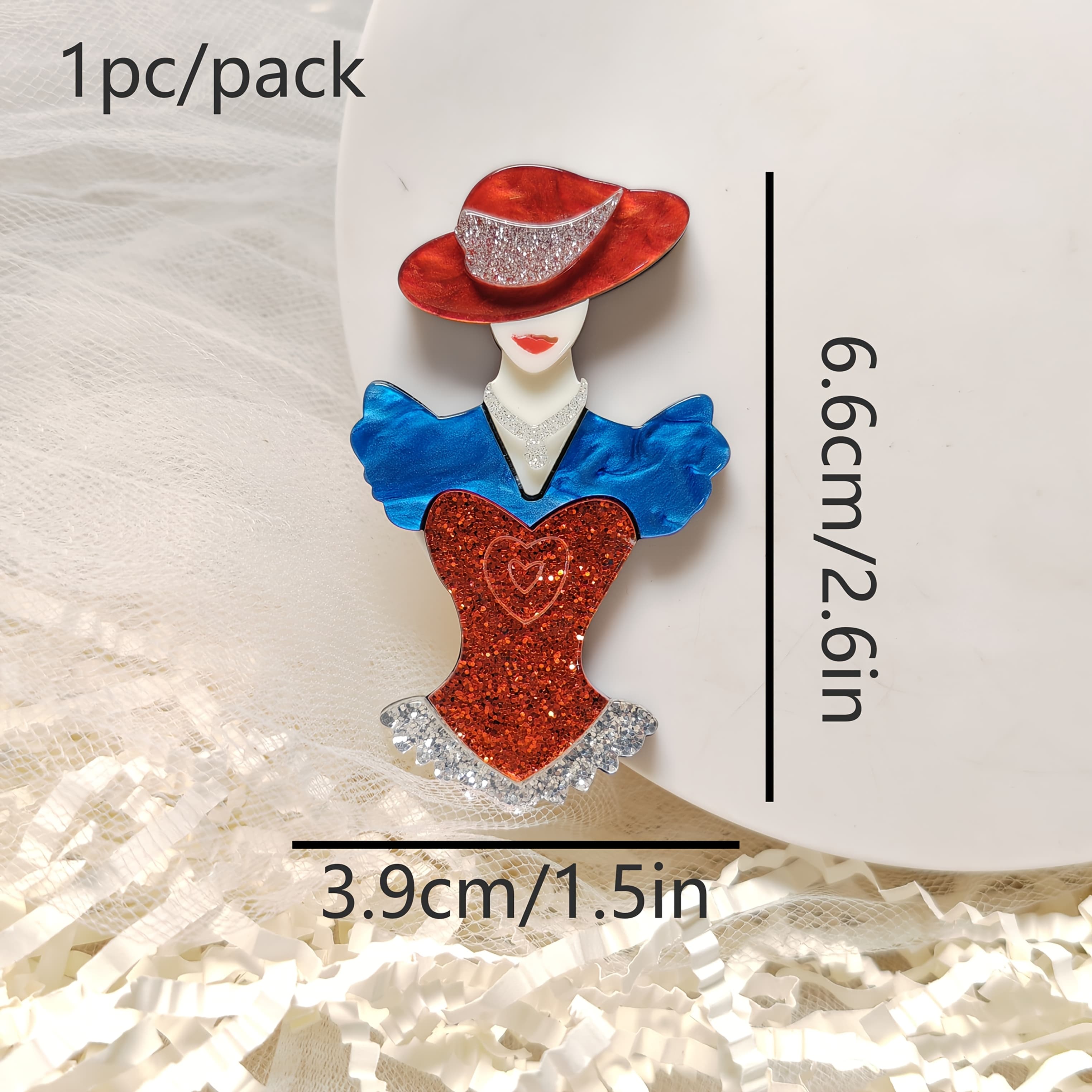 TEMU A Vintage-style Of A Woman Wearing A Red Hat, Featuring Vibrant Colors, Perfect For Versatile Fashion Additions