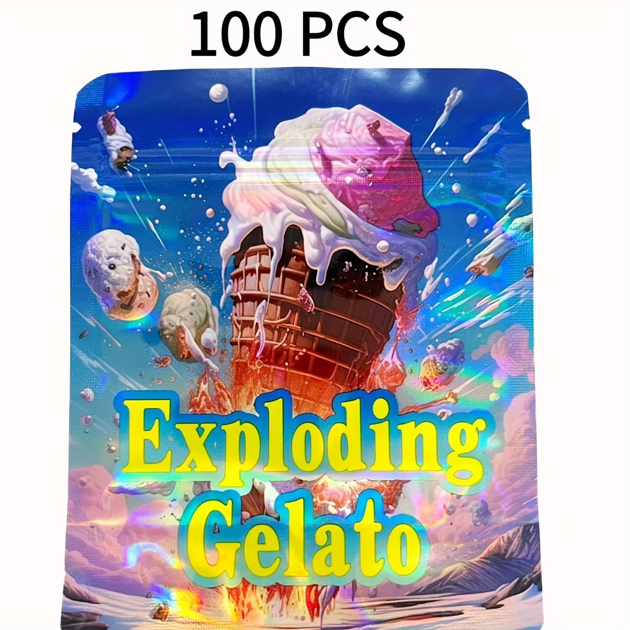 TEMU 100pcs 3.5g Wholesale Printed Mylar Box Packs Resealable Smell Proof Holographic Packaging For Small Accessories, Party Favors, Gift Bags, Jewelry, Halloween, Christmas
