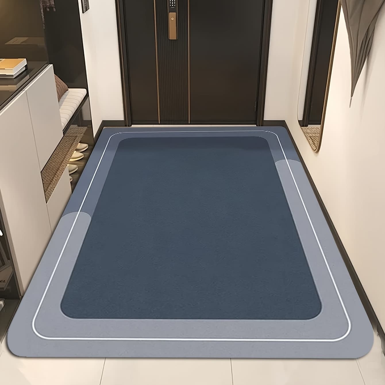 TEMU Kitchen Floor Mat Fully Covered With Anti Slip Home Diatomaceous Earth Carpet Wiped Absorbent Oil Absorbing Soft Cushion, Bathroom Mat