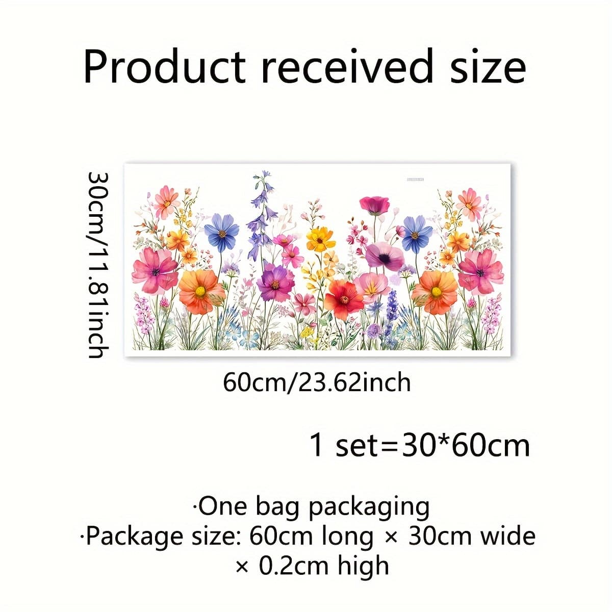 TEMU Double-sided Colorful Flower Glass Static Cling | Pvc Material, 5mil Thickness, Single Use, Contemporary Style, For Bedroom And Living Room Windows