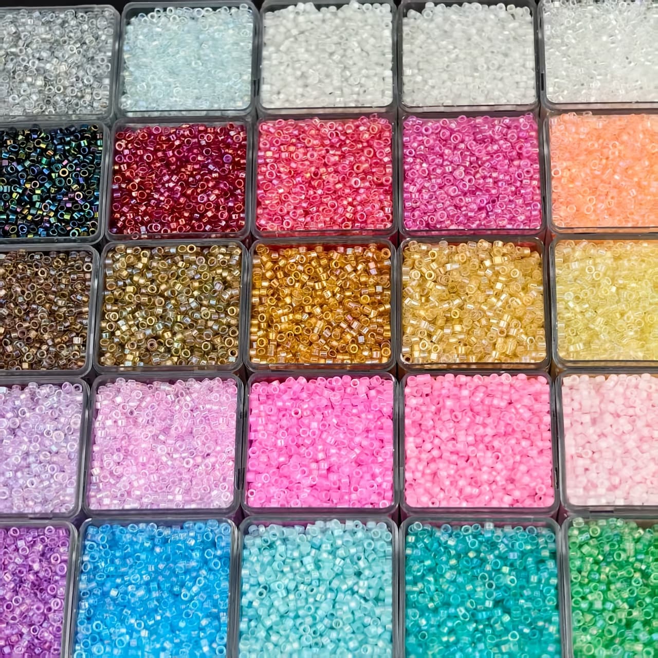 TEMU 9500pcs 2.5mm Transparent Frosted Rice Beads - 25 Vibrant Solid Colors For Diy Necklace, Earring, Bracelet Jewelry Making, Party Decorations, Beading And Jewelry Crafting Supplies