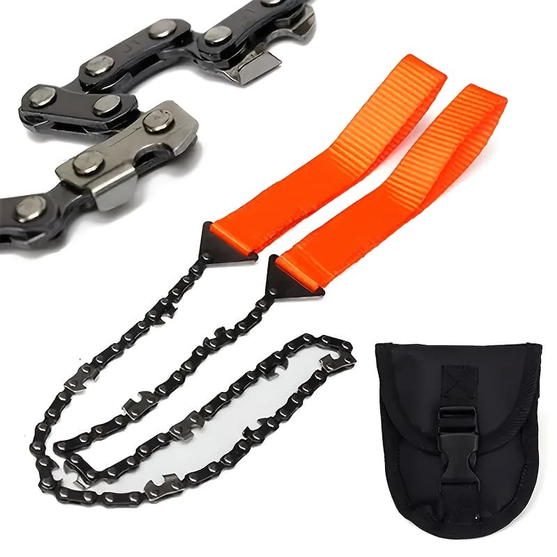 TEMU Professional Pocket Chainsaw - Rope Hand Saw With Safety Strap & Storage Bag For Camping/hiking Accessories, Tree Saw Outdoor Tools