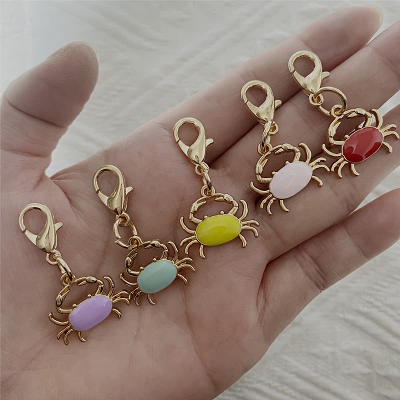 TEMU 5pcs Colorful Crab Keychains | Fashionable And Cute Additions, Design, Ideal For Bags, Wallets, Handbags, And Casual Shoes Decoration, Perfect Festival Gift