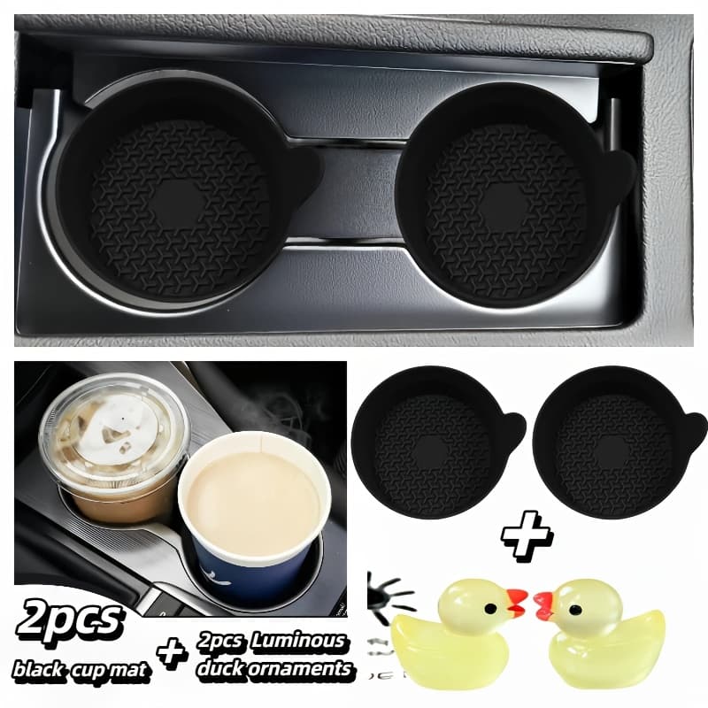 TEMU Car Cup Holder Base, Silicone Car Cup Mat, Anti-slip And Heat-resistant, Universal Vehicle Interior Accessories
