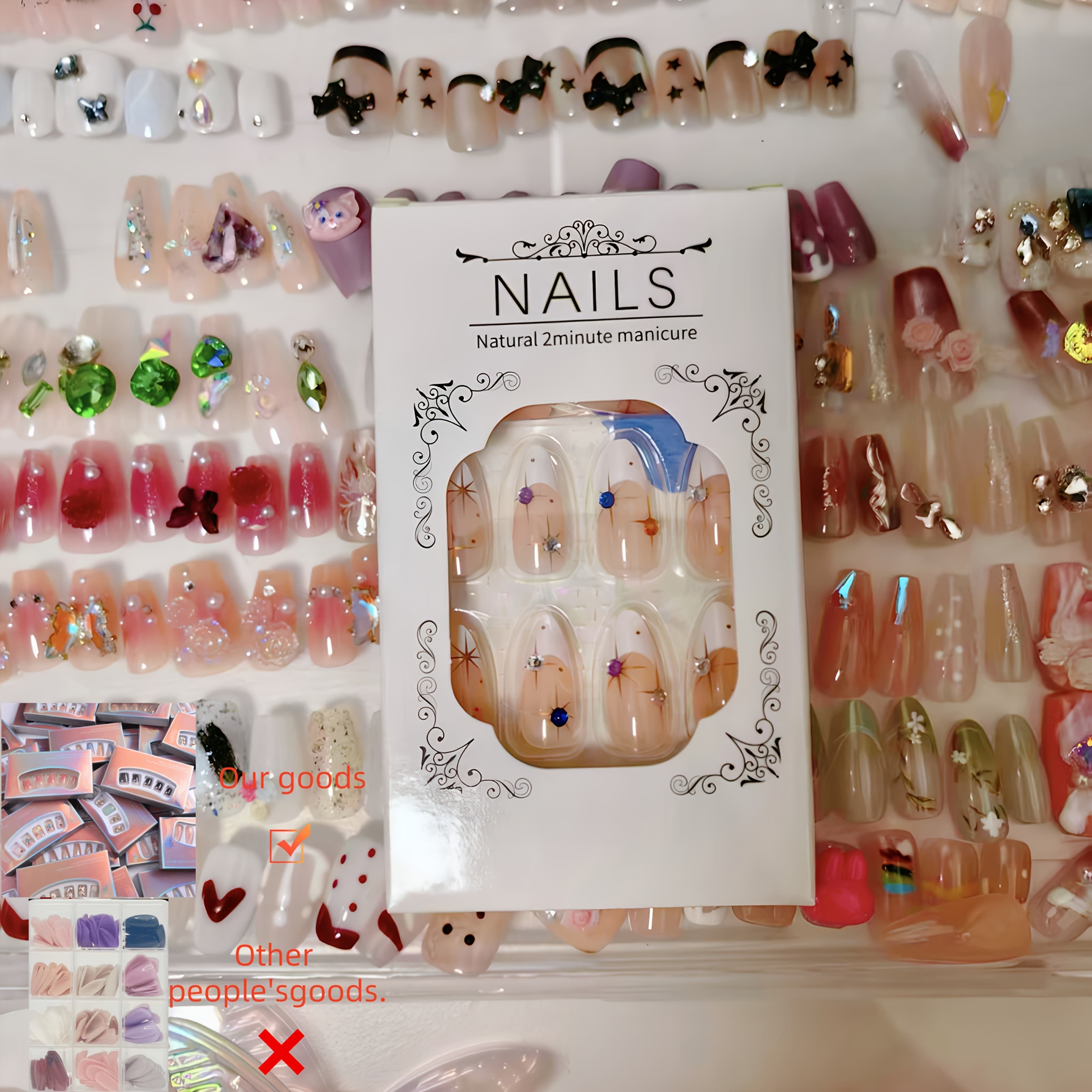 TEMU 96pcs Of Press In Nails, Random Long Nails With Different Designs, Fake Nails For And - Daily Holiday Wear
