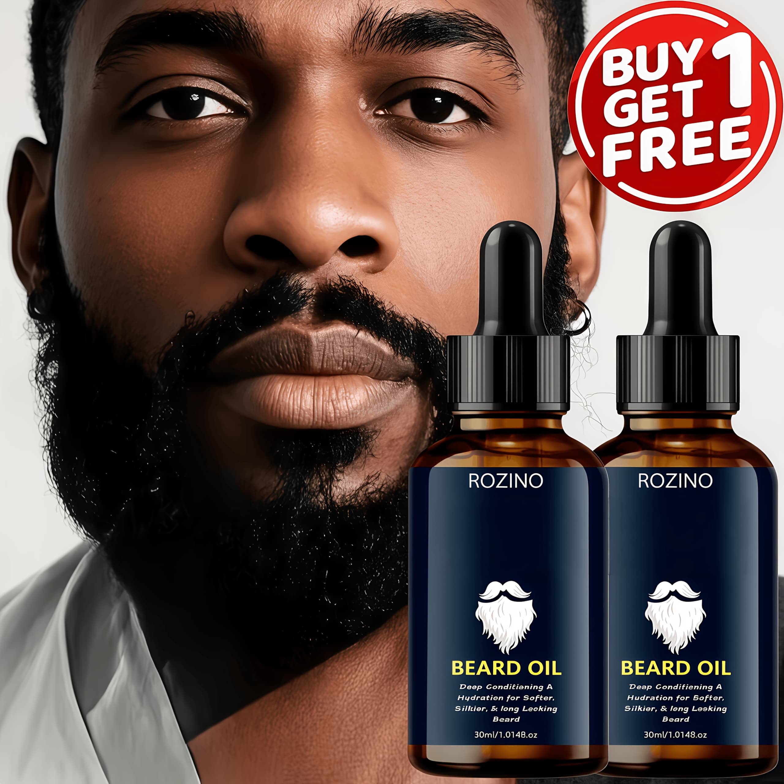 TEMU Free Oil - With Oil And Castor Oil Fast-acting Moisturizing And Textured Beard Oil For Men, Moisturizes And Nourishes Beard, Soft, Smooth And Glossy, Light Beige And Hair, Beard Enhance Oil
