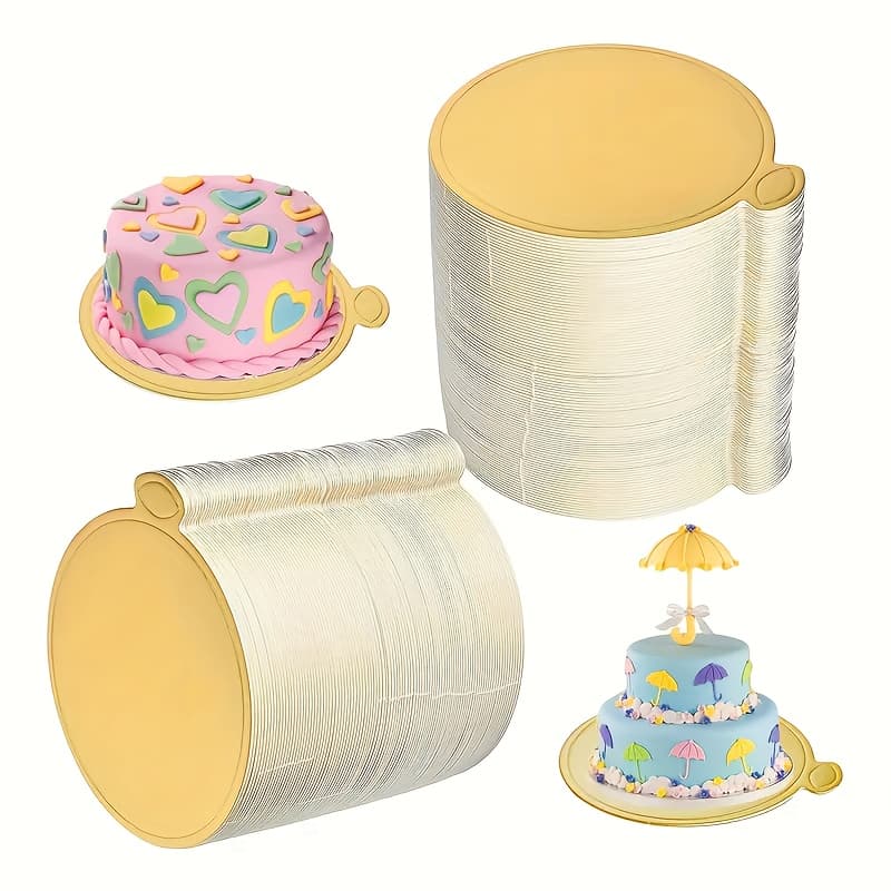 TEMU 100pcs Dessert Display Cardboard Trays For Cake Base And Mousse - Paper Tray