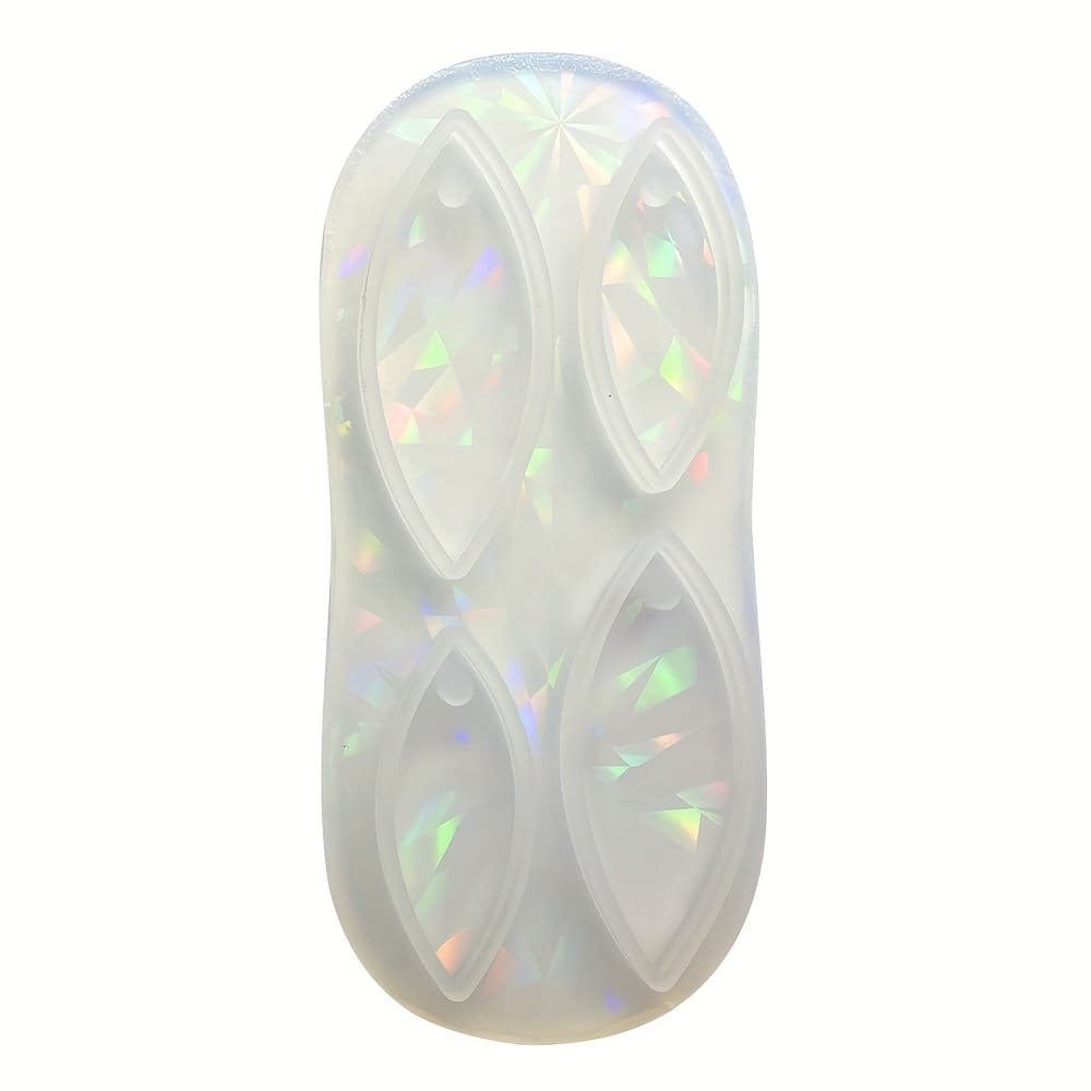 TEMU 1pc Leaf Holographic Silicone Mold Earrings Pendant Resin