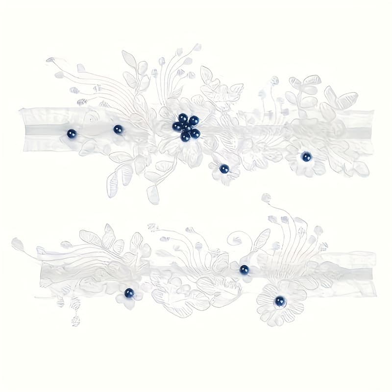 TEMU Ladies' Pearl Lace Garter Belt With Thigh Loops