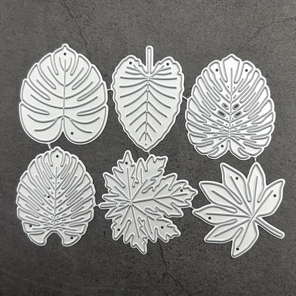 TEMU 1pc Leaf Plant Metal Embossing Die, Handmade Paper Embossed Book Album Gift, Embossed Photo Roll Album, Leaf Plant Silver Carbon Steel Cutting Die, For Paper Card Embossed Card Gift Making