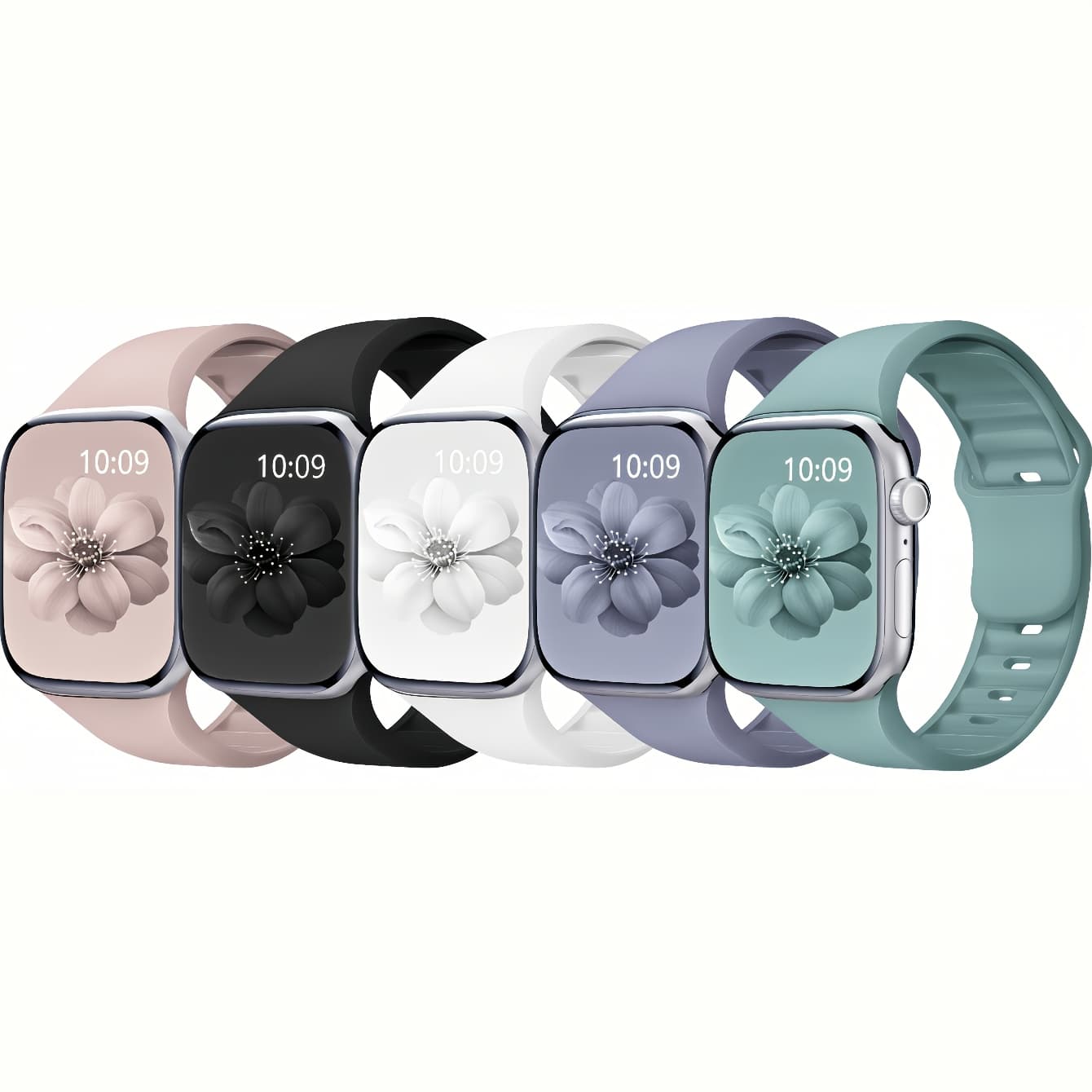 TEMU 5pcs Breathable Sport Bands Compatible With For Watch Series 11/10/9/8/7/6/se/se2/se3 Ultra 2/3 38mm/40mm/41mm/42mm/44mm/45mm/46mm/49mm - Fashionable Leisure Present