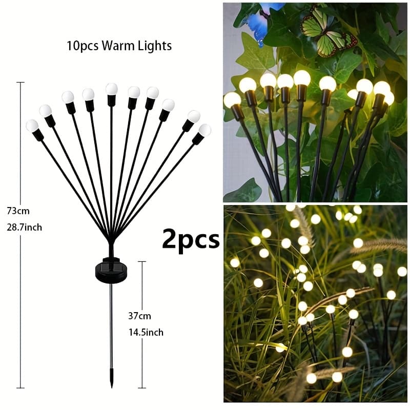 TEMU [6/8/10pcs Solar Lawn Firefly Lights] 6/8/10 Lamp Solar Lawn Lights For The Garden, Led Wind, Ip65 Waterproof-driven Firefly Ground Plug Lights, Garden Ramadan Decorative Festival Lightswhater