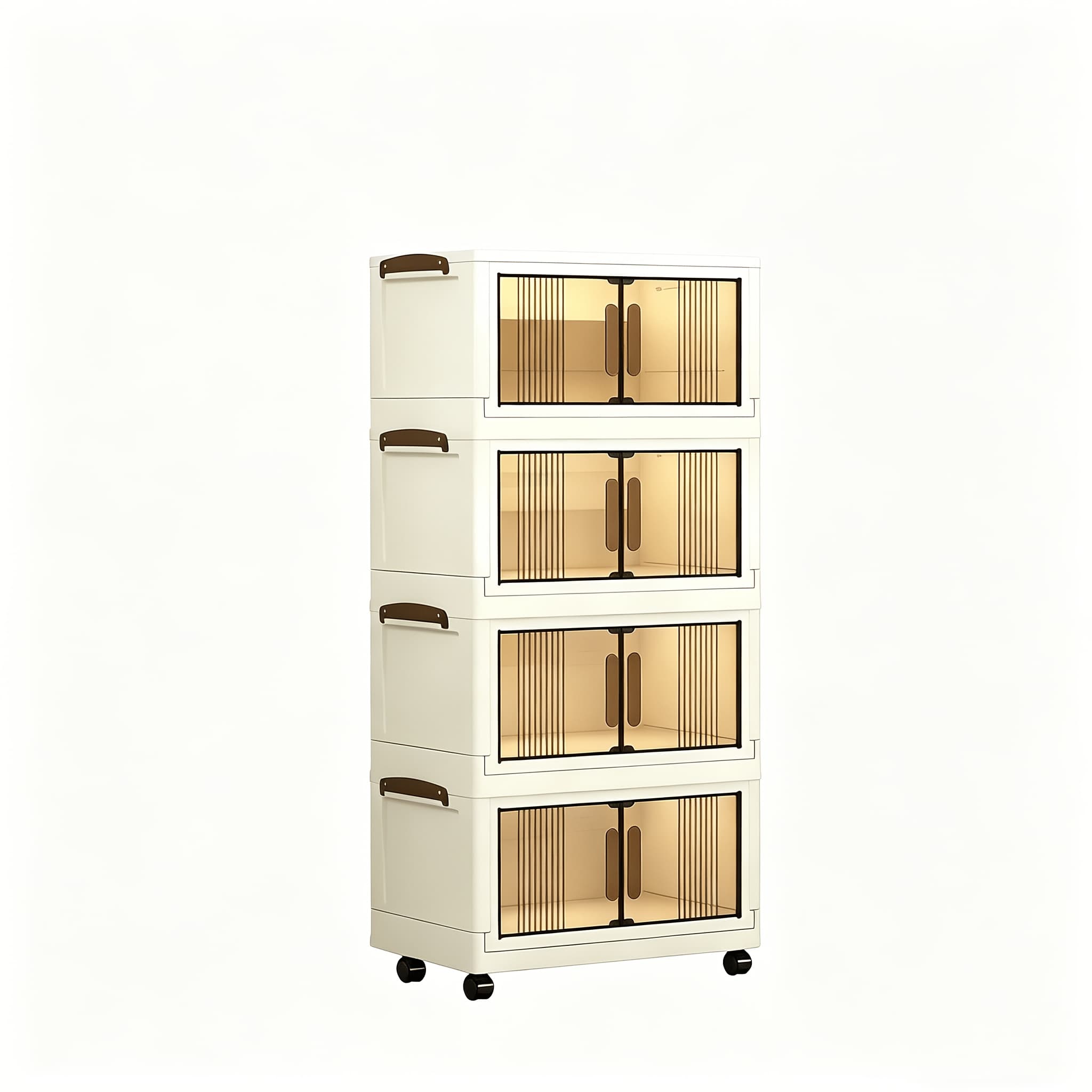 TEMU [large Capacity Foldable]3tiers/4 Tiers/5 Tier Wheeled Storage Box, 110l Large Capacity - Living Room Wardrobe Storage Artifact Stackable Transparent Storage Box Home Office Clothes Organizer