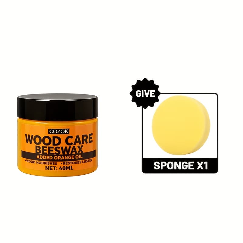 TEMU Beeswax Polishing Kit 1. With Round Sponge, Easy Application For Wood Furniture, Floors, Guitars, Wooden Crafts & Bracelet Care