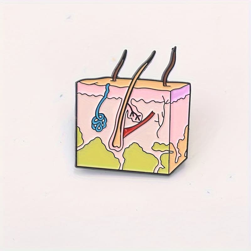 TEMU A Fun Gift Featuring An Enamel Pin That Showcases The Anatomy Of Skin Cells
