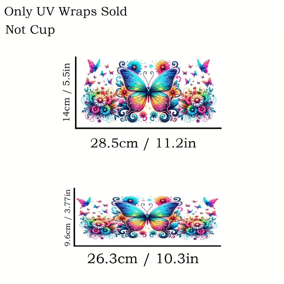 TEMU 2pcs/set Blue Uv Dtf Transfer Paper - Waterproof Self-adhesive Decorative Transfer Paper, Suitable For 40oz Tumblers, Travel Mugs, And Other Hard Surface Items, Made Of Pvc Material