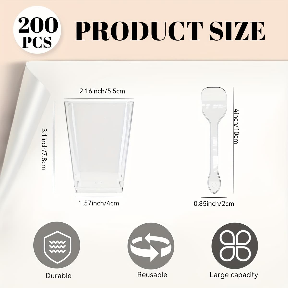 TEMU 100/200pcs Pack Disposable Plastic Dessert Cups With Lids - Transparent Mousse & Ice Cream Cups, Flat Lid Suitable For Parties, For Halloween/christmas/easter/thanksgiving, Dessert Containers