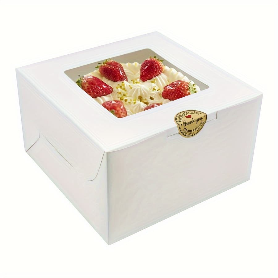 TEMU 24pcs Biocorpla Boxes 8x8x4 Inches Cake Boxes With Window, Cookie Boxes, Pastry Boxes, Dessert Boxes, Treat Boxes For Cheesecake, , Treats, Pastry, Cupcake, Pie, Birthday Party