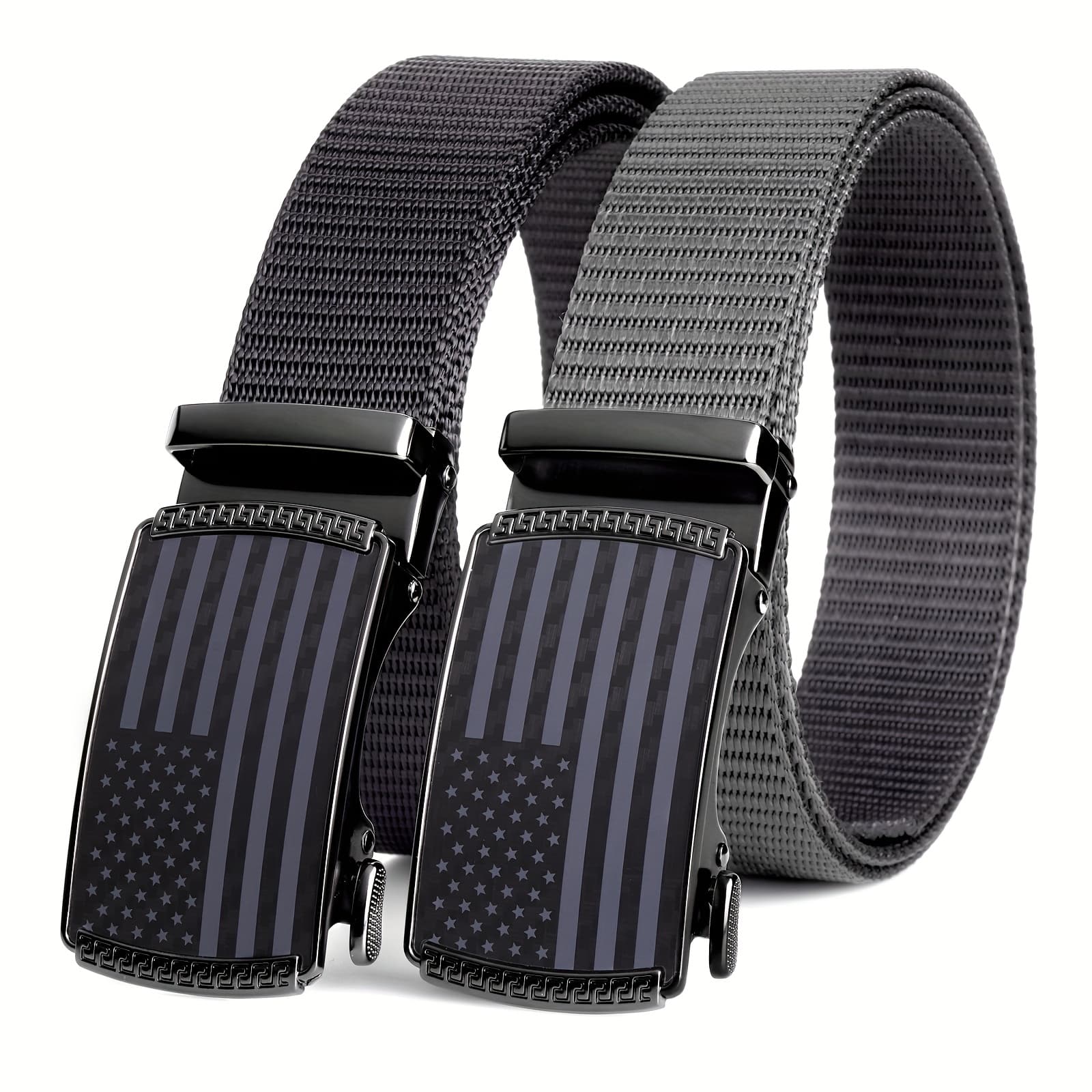 TEMU 2 Pack Men's Belts Golf Belt, Tactical Work Belt Web Nylon Ratchet Belts For Men