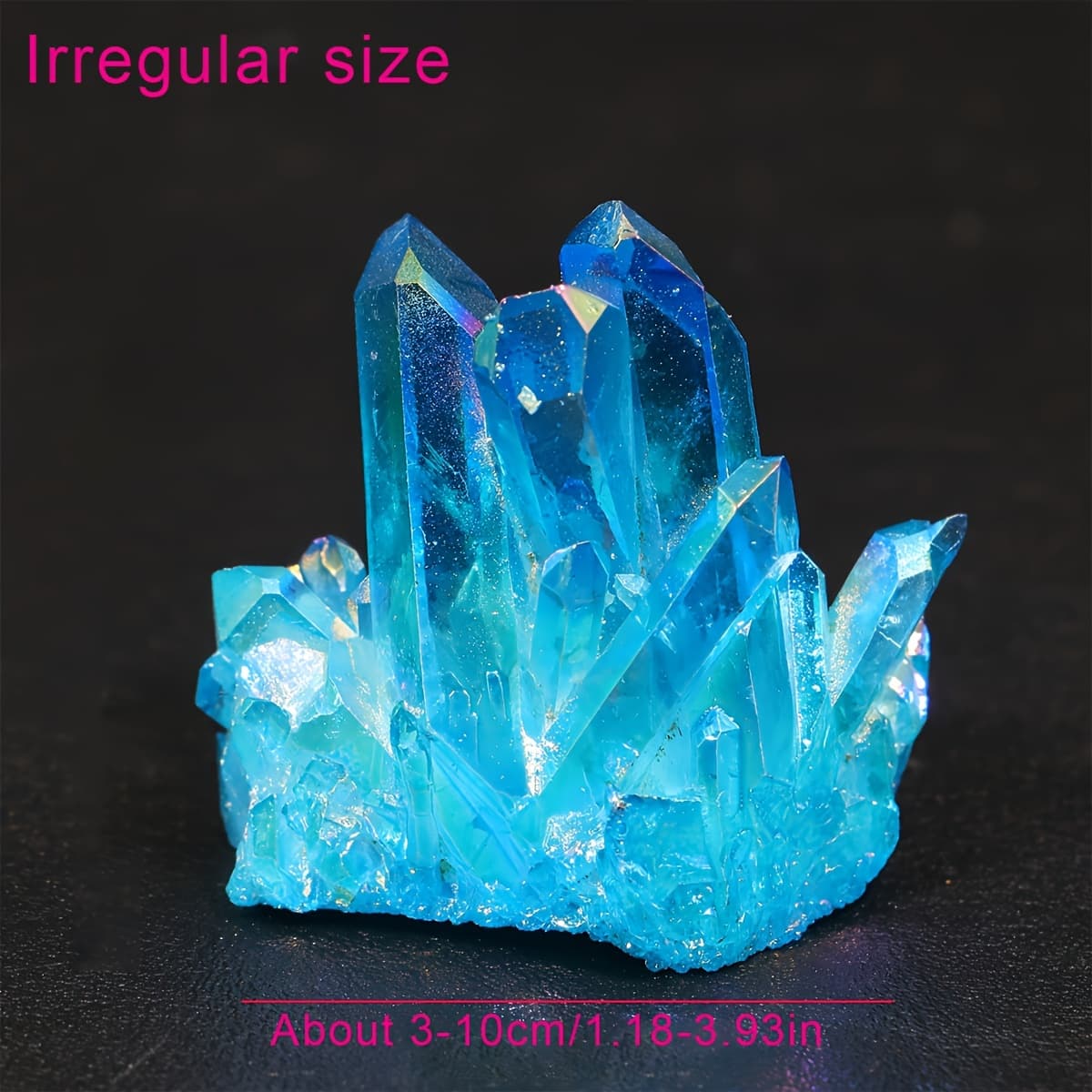 TEMU 1pc Natural Crystal Aaa Aura Quartz Cluster Titanium Sample Aura Ornament Decoration