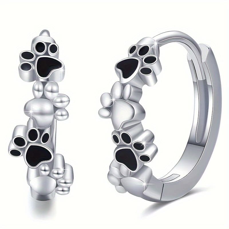TEMU Of Women's Fashionable Hoop Earrings Cute Cat Claw Animal Ear Cuffs Daily Gift Sports Jewelry Valentine's Day Present
