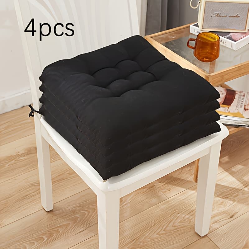 TEMU 4pcs/set Soft And Breathable Modern Solid Color Seat Cushions - Multifunctional Square Seat Cushions, Suitable For Offices, Homes, And Restaurants