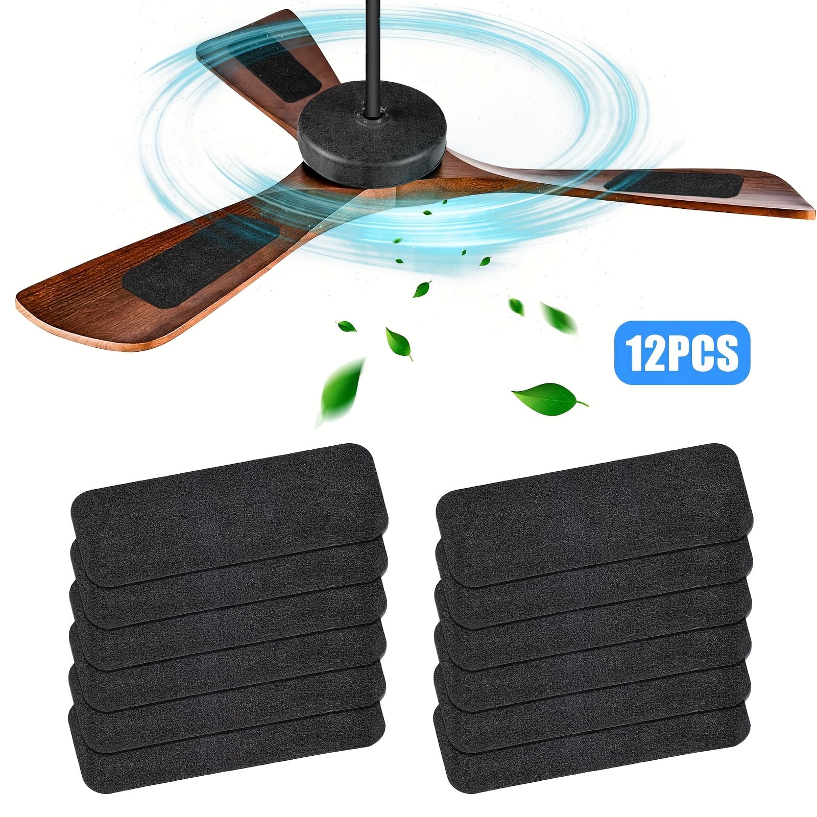 TEMU 12pcs Activated Carbon Ceiling Filters For - Pads To Eliminate Odors, Dust, And Contaminants For Home & Kitchen, Blade Attachment Filter