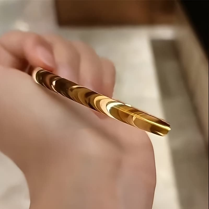 TEMU Fashionable, Simple, Solid, Non-fading, Light Luxury, Versatile, Golden, High Level Bracelet